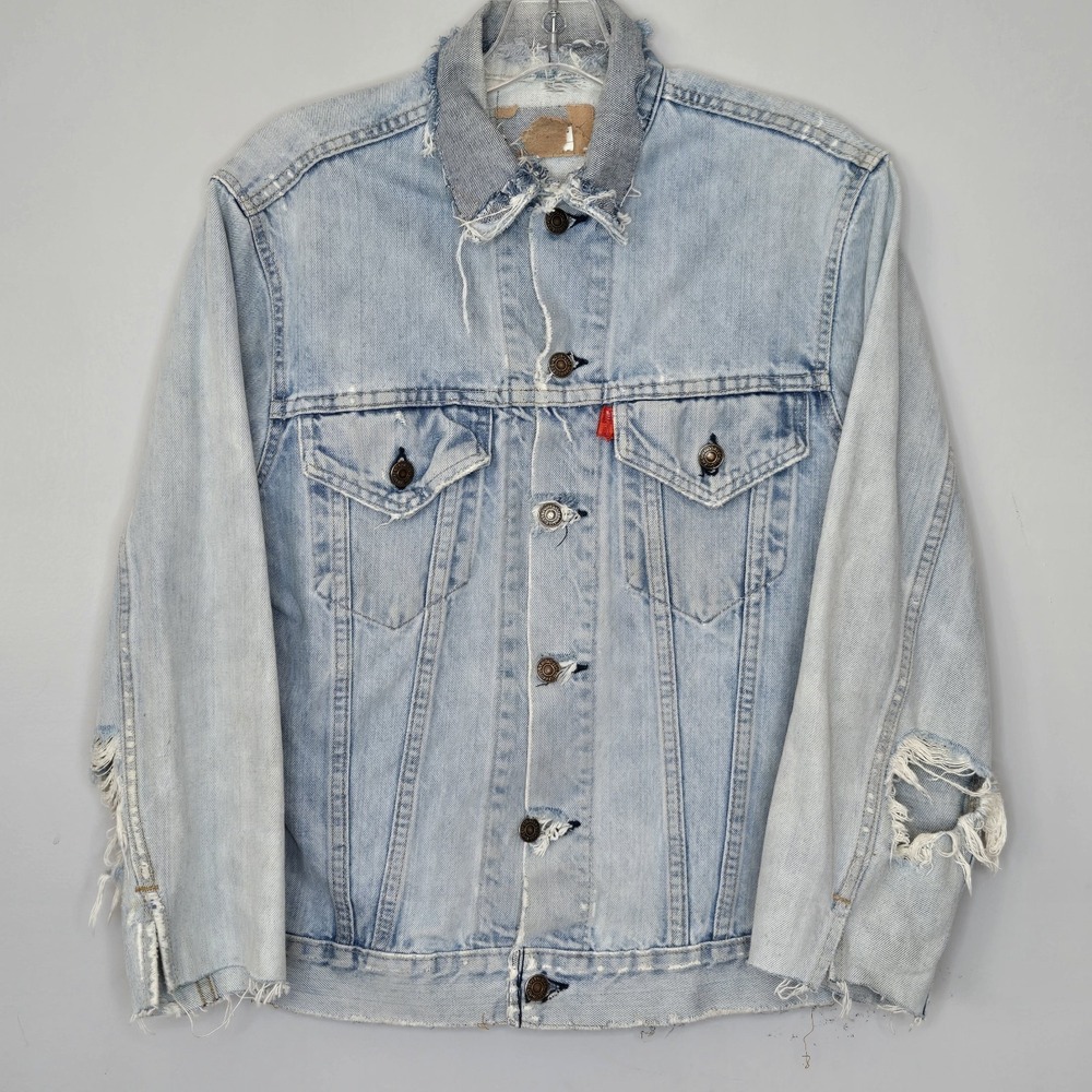 VTG Levis Big E 70505 0217 Type III Denim Jacket Small Thrashed Single Stitch 70